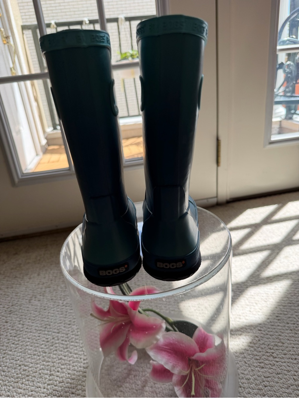 BOGS Kids Rain Boots Size 13 Waterproof Tall Rubber Boots Teal Blue - Picture 10 of 11